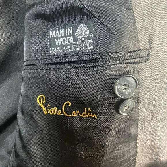 Vintage Pierre Cardin Mens Jacket Blazer Size XL Brown 100% Wool Union Made USA - Picture 5 of 11